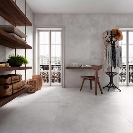 Porcelanato Biancogres 120x120 New York Grigio Touch varanda