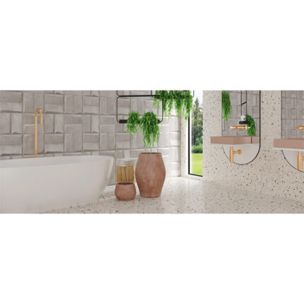 Porcelanato Ceusa Confete White Nat Banheiro