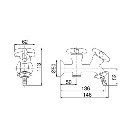 Torneira Abs Cromado Tanque Maquina de Lavar F34 1131