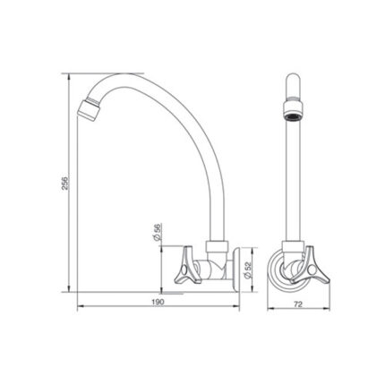 Torneira Lorenzetti Cozinha Parede Bica Movel C30 1168