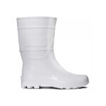 Bota Crival Pvc Branco Cano Longo Com Forro Sem Bico Nº43