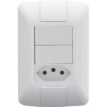 Interruptor Aria 2 Simples + 1 Tom 2P+T 10A Branco
