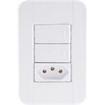 Interruptor Tablet 2 Simples + 1 Tom 2p+t 10a Branco