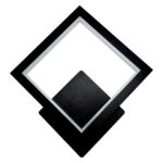 Arandela Nitrolux Led La-001p Smd 12w Preta 3 tons