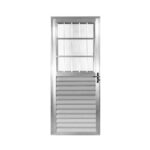Porta De Aluminio Nat 2 Vidros 0,80x210 Com Grade Ld Esq Ref: 3704