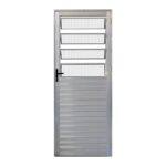 Porta De Aluminio Smg Nat 4 Vidro Canelado 0,80x210 Ld Esq Ref: 49977.0