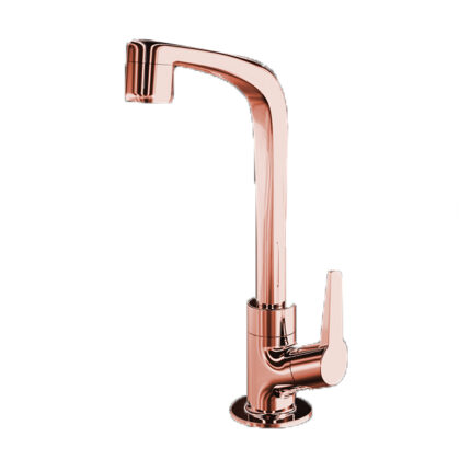 Torneira Lorenzetti Lavatorio Mesa Bica Alta F71 1195 Rose Gold