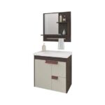 Armario Mgm Tulipa 60x60 Cafe/Off White Com Espelheira - P