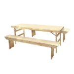 Mesa De Pinus Dobravel Tramontina Com Banco
