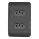 Tomada Fame Habitat 2p+t 10a Dupla Dist Preta