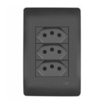 Tomada Fame Habitat 2p+t 10a Tripla Preta