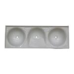 Tanque Fibrasol Sintetico Triplo 140x50cm Branco Ref: 22405