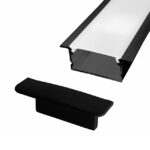 Perfil Led de Embutir G-light 27x10mm 2m Preto