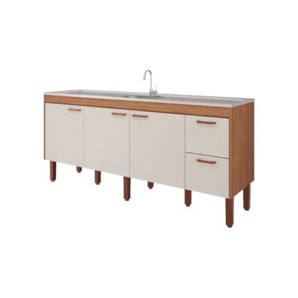 Balcao Cozinha Mgm Slim 1,94 Freijo/Off White