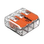 Conector De Juncao Wago 3 Entradas 4mm 221-413 Compact
