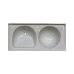 Tanque Fibrasol Sintetico Duplo 120x62cm Branco Ref: 22401