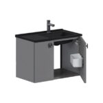 Toucador Aco Cozimax Taruma 60cm Cinza/Preto