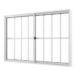 Janela Aluminio Natur Lisa C/ Grade 1,00x1,20 2 Fls Ref: 21652 Branca (A X L)