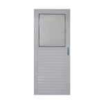 Porta De Aluminio Smg Nat Veneziana 1 Vidro Liso 0,80x210 Ld Esq Ref: 50553.0 Branca